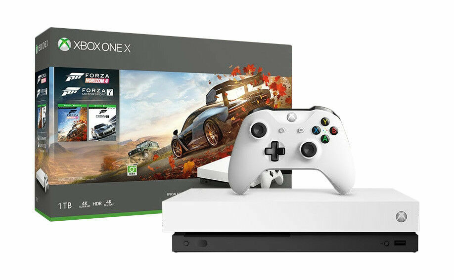 xbox one x white 1tb console & forza special edition bundle